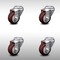 Service Caster 3.5 Inch SS Maroon Polyurethane Wheel Swivel Bolt Hole Caster Set SCC-SSBH20S3514-PPUB-MRN-4 - alternate 1